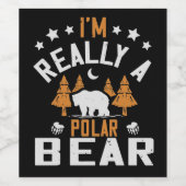 Beren - Ik ben echt een Polair Beer Wijn Etiket (Enkel label)