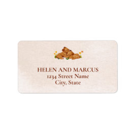 Beren Illustratie baby shower Adres Label