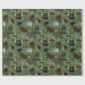 Beren in Bossen Verpakkingspapier Cadeaupapier (Vlak)