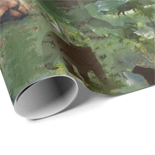 Beren in Bossen Verpakkingspapier Cadeaupapier (Rol Hoek)