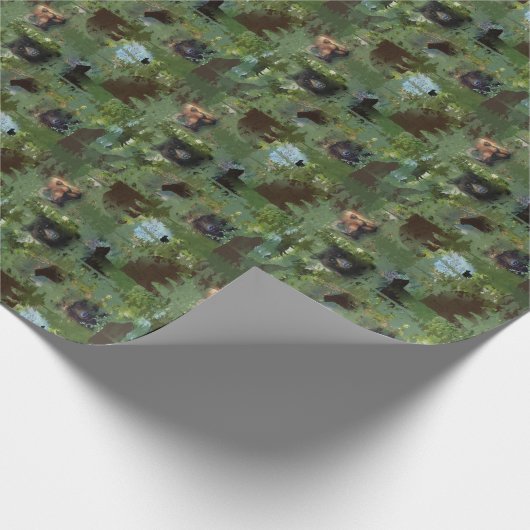 Beren in Bossen Verpakkingspapier Cadeaupapier (Hoek)