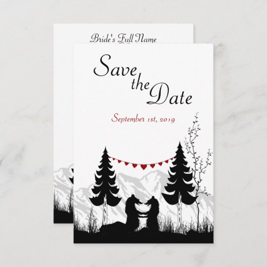 Beren in de bergen sparen de aankondiging van het (Voorkant / Achterkant)