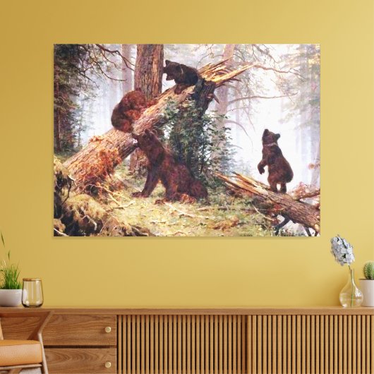 Beren in de Bossen Canvas Afdruk (Insitu (Woonkamer))