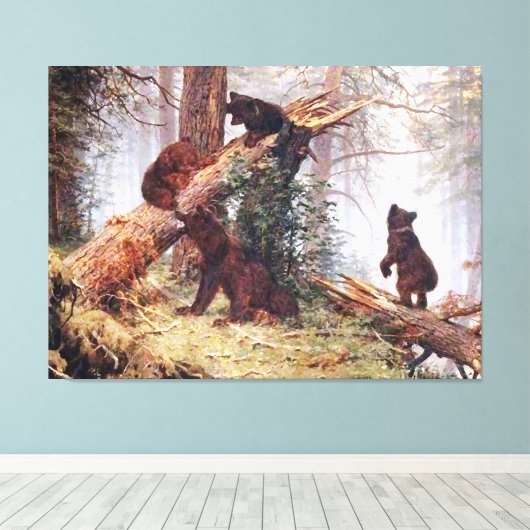 Beren in de Bossen Canvas Afdruk (Insitu (Houten vloer))