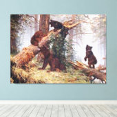 Beren in de Bossen Canvas Afdruk (Insitu (Houten vloer))