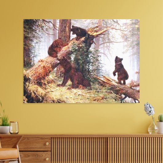 Beren in de Bossen Canvas Afdruk (Insitu (Woonkamer))