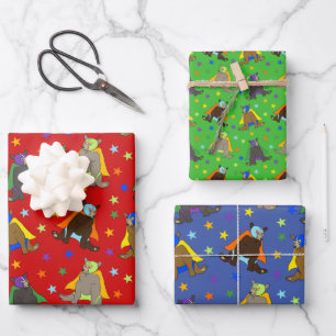 Beren in de Mexicaanse griffier van Luchador Wrest Inpakpapier Vel