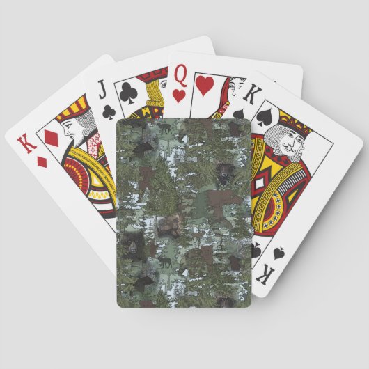 Beren in de prachtige bossen pokerkaarten (Achterkant)