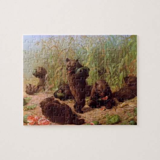 Beren in de Watermelonpleister (door W.H. Beard) Legpuzzel (Horizontaal)