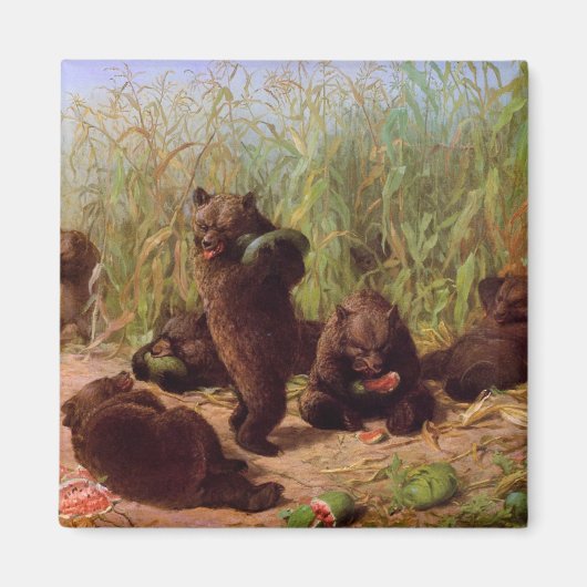 Beren in de Watermelonpleister (door W.H. Beard) Magneet (Voorkant)