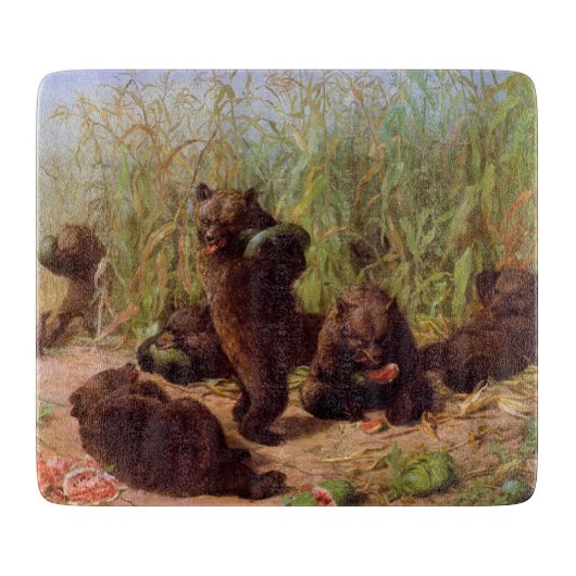 Beren in de Watermelonpleister (door W.H. Beard) Snijplank (Voorkant)