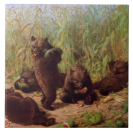 Beren in de Watermelonpleister (door W.H. Beard) Tegeltje