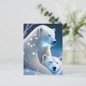 Beren in de winter, Postcrossing Briefkaart (Staand voorkant)