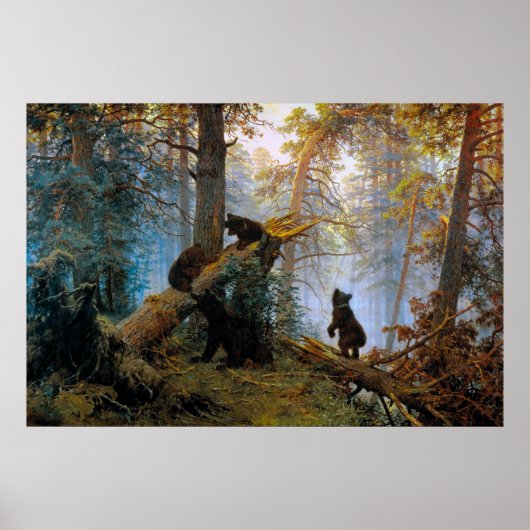 Beren in het bos poster (Voorkant)