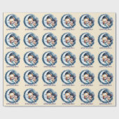 Beren in het Moonlight Boy Baby shower Cadeaupapier (Vlak)