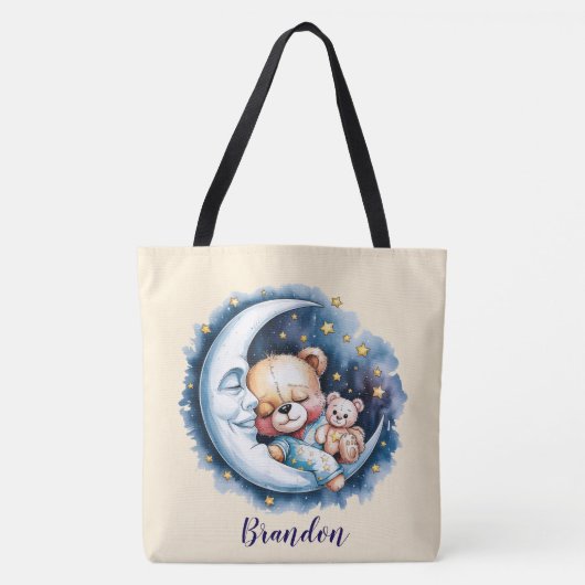Beren in het Moonlight Boy Baby shower Gift Tote Bag (Voorkant)