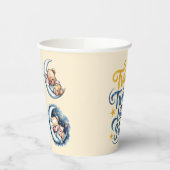 Beren in het Moonlight Boy Baby shower Papieren Bekers (Links)