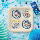 Beren in het Moonlight Boy Baby shower Papieren Bordje (Feest)