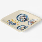 Beren in het Moonlight Boy Baby shower Papieren Bordje (Gebogen)