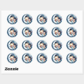 Beren in het Moonlight Boy Baby shower Ronde Sticker (Vel)