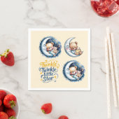 Beren in het Moonlight Boy Baby shower Servet (Insitu)