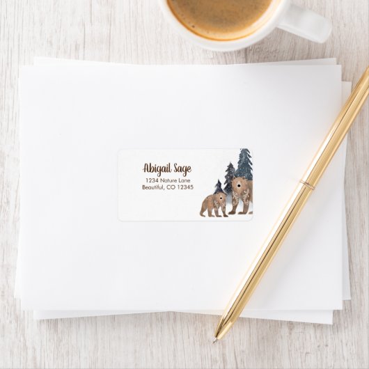 Beren in het winterwoud Scandi-adres Etiket (Insitu)