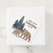 Beren in het winterwoud Scandi-neutraal Baby showe Bedankjes Labels (In situ)