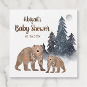 Beren in het winterwoud Scandi-neutraal Baby showe Bedankjes Labels (Achterkant)
