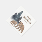 Beren in het winterwoud Scandi-neutraal Baby showe Servet (Hoek)