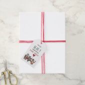 Beren in Love Whimsical Waterverf Valentijnsdag Cadeaulabel (Met Touw)