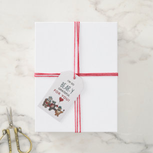 Beren in Love Whimsical Waterverf Valentijnsdag Cadeaulabel