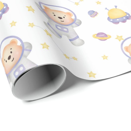 Beren in ruimteverlooppapier cadeaupapier (Rol Hoek)