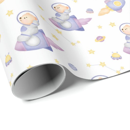 Beren in ruimteverlooppapier cadeaupapier (Rol Hoek)