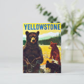 Beren in Yellowstone Travel Briefkaart (Staand voorkant)