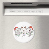 Beren kerstdieren met laag pooipolair Beer Magne Magneet (Insitu (Vaatwasser))