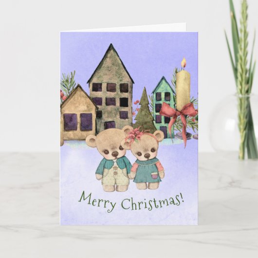 Beren kerstWenskaart Feestdagen Kaart (Voorkant)