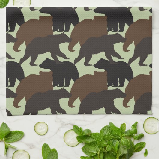 Beren keukenhanddoek (Gevouwen)