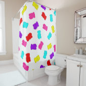 beren kleurrijk regenboogsnoep douchegordijn (In situ)