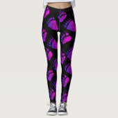 Beren knippen in roze/Paarse Leggings (Voorkant)