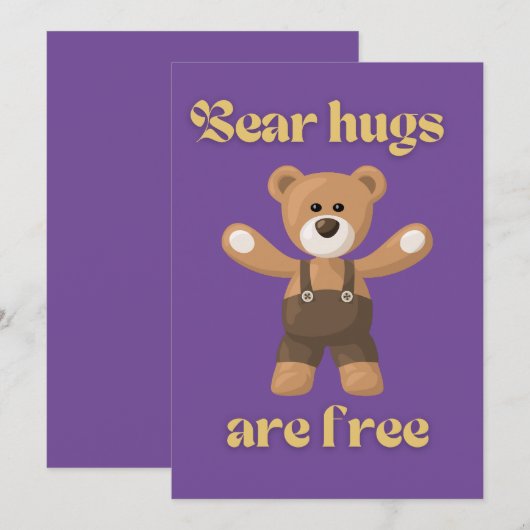 Beren knuffels zijn gratis bedankkaart (Voorkant / Achterkant)