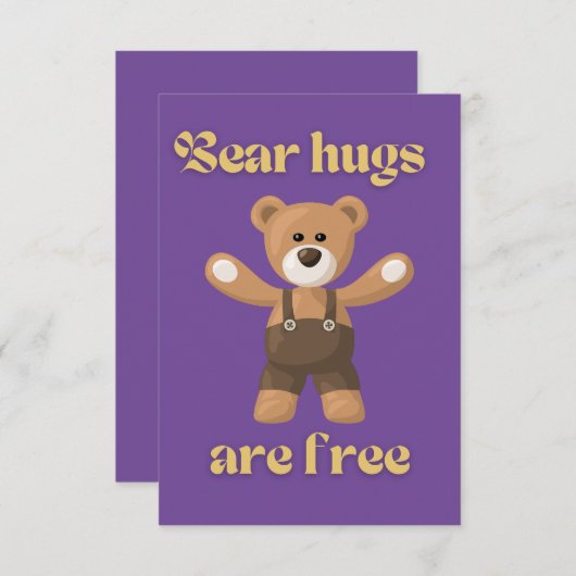 Beren knuffels zijn gratis bedankkaart (Voorkant / Achterkant)