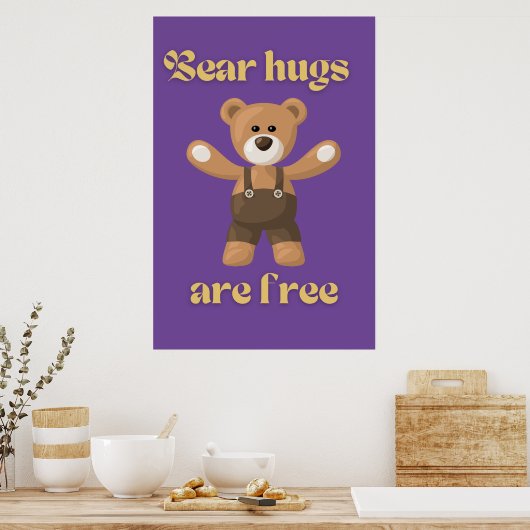 Beren knuffels zijn gratis poster (Keuken)