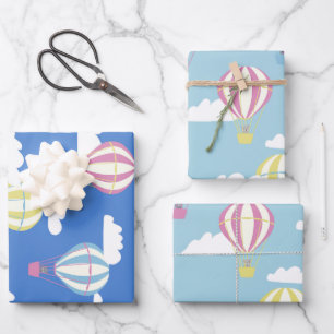 Beren & Konijn Hete Luchtballon Dagje uit Inpakpapier Vel