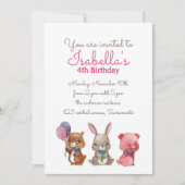 Beren konijnenkonijn met Waterverf BIRTHDAY Kaart (Voorkant)