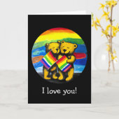  Beren liefdespaar LGBT-regenboogvlag Kaart (Gele Bloem)