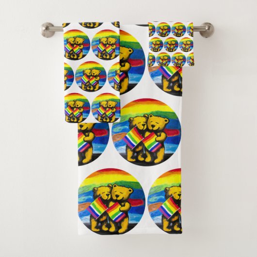 Beren Love Couple LGBT Rainbow Flag Bad Handdoek (Insitu)