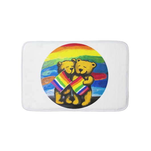 Beren Love Couple LGBT Rainbow Flag Badmat (Voorkant)