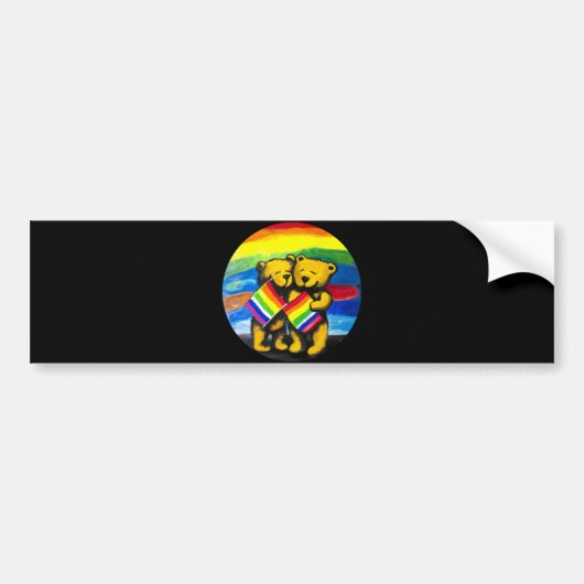 Beren Love Couple LGBT Rainbow Flag Bumpersticker (Voorkant)