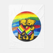 Beren Love Couple LGBT Rainbow Flag Fleece Deken (Voorkant)