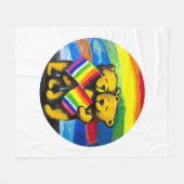 Beren Love Couple LGBT Rainbow Flag Fleece Deken (Voorkant (Horizontaal))